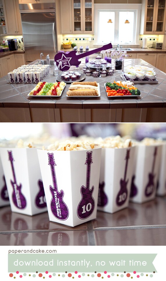 Rockstar | Rock and Roll | Karaoke Birthday PRINTABLE Party Decorations - EDITABLE TEXT >> Instant Download | Paper and Cake Il_570xn