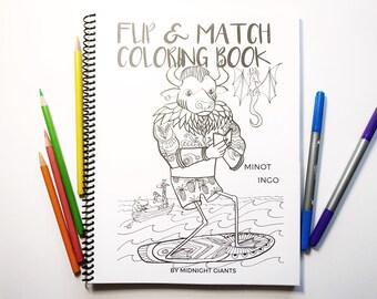 Coloring book, animals, fantasy beasts, coloring pages, imaginary creatures