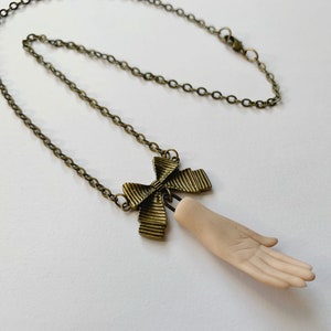 Sculpted Clay Hand Jewelry - necklace, bow, one of a kind
