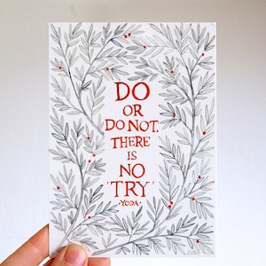 Citations calligraphie - Carte postale, illustration aquarelle, William Morris, cadre floral