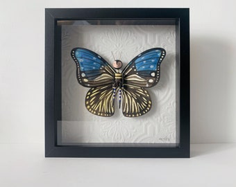 Faux Taxidermy, Butterfly Mini Doll, 3D wall art, art doll, fantastical entomology