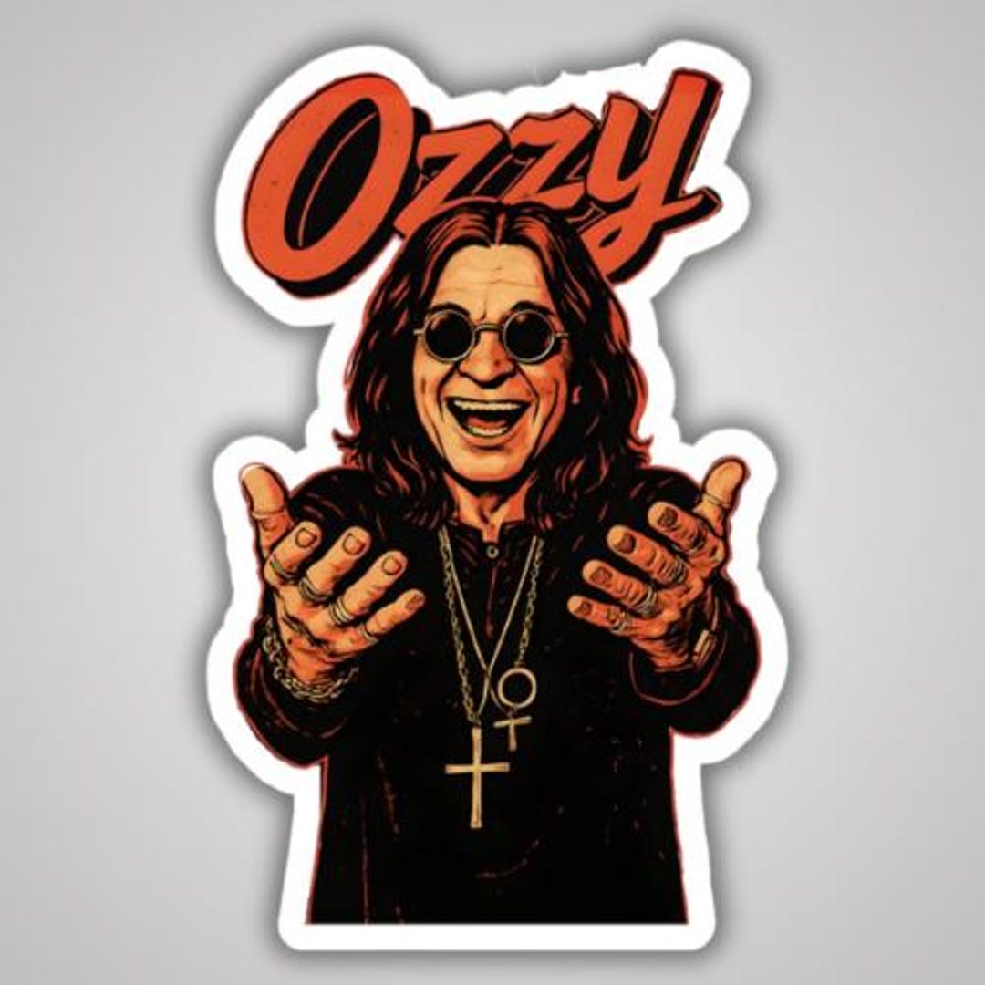 Ozzy Osbourne Sticker – Rock Legend Vinyl Sticker, Prince of