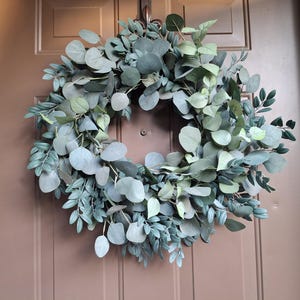 Eucalyptus Year-Round Front Door Wreath, Greenery Wreath, All Season Wreath, Everyday Wreath, Farmhouse Wall Decor, Housewarming Gift