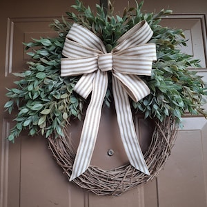 Modern Farmhouse Wreath, Everyday Greenery Grapevine Year-Round Wreath, All Season Front Door Wreath, Housewarming Gift, Rustic Wreath