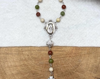 Authentic Irish Marble Rosaries, Connemara, Cork, Kilkenny & Ulster, Celtic Mini Pocket Prayer Beads.