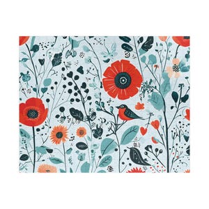 Blauer Mohn Puzzle, Blumenpuzzle, Achtsamkeitsaktivität, Entspannungsspiel, Naturliebhaber Geschenk, Blumenmuster,