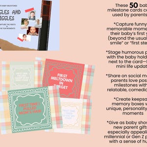 Giggles & Wiggles - Conjunto de cartas engraçadas e superidentificáveis para os primeiros marcos do bebê