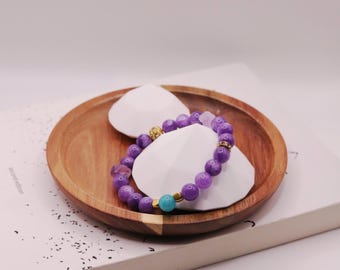 New year gift, Unique Designer Amethyst Bracelet - Handmade Artistic Jewelry - Healing energy crystal- Gift for friends