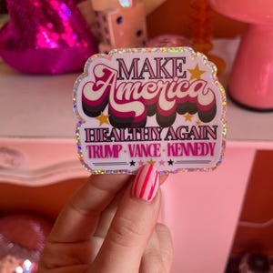 Pink Reto Style Sparkly MAHA Sticker