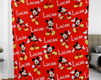 Personalized Disney Mickey Blanket, Custom Name Baby Blanket, Disney Mickey Birthday Girl Gift, WDW Disneyland Princess