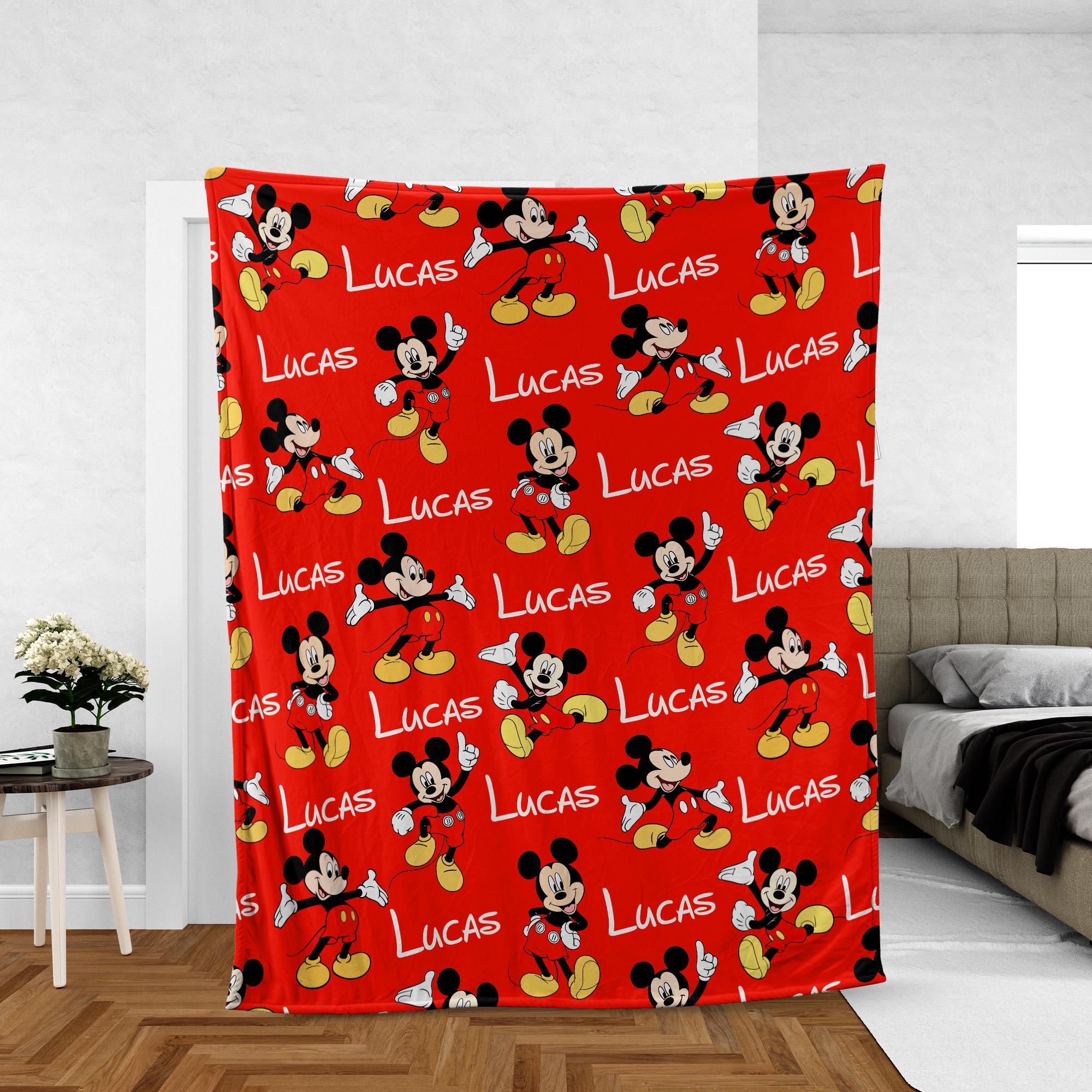 Discover Personalized Disney Mickey Blanket, Custom Name Baby Blanket, Disney Mickey Birthday Girl Gift, WDW Disneyland Princess
