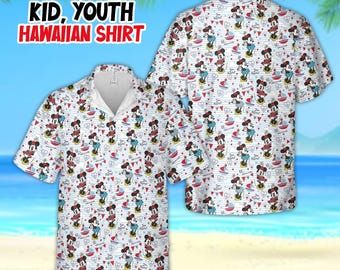 Minnie Mouse Hawaiian Shirt, Minnie Button Shirt, Tropical Shirt, Cartoon Summer Beach Shirt,  world Shirt, land Shirt