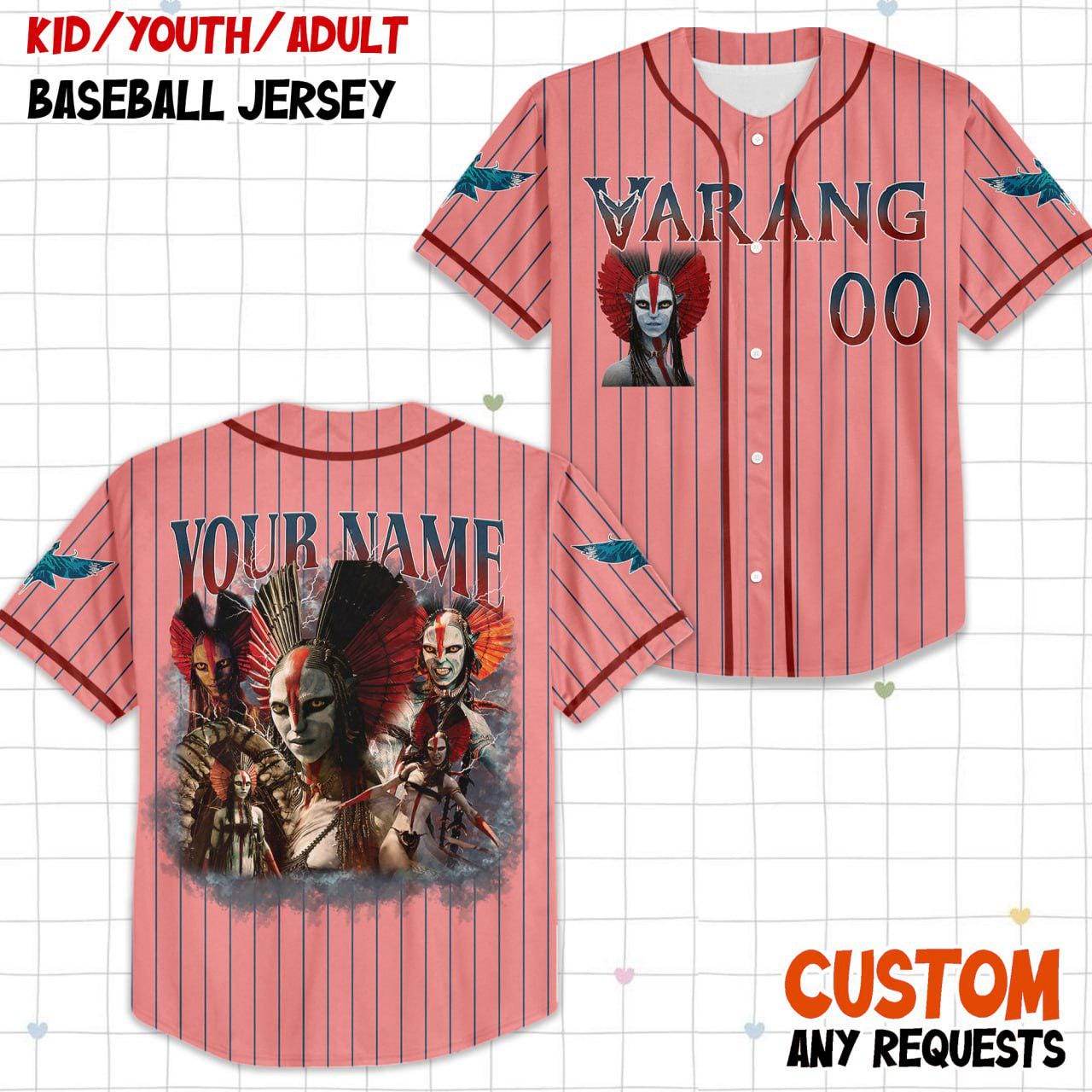 Discover Personalized Varang Avatar  Baseball Jersey, Custom Fire and Ash Avatar Festival Jersey