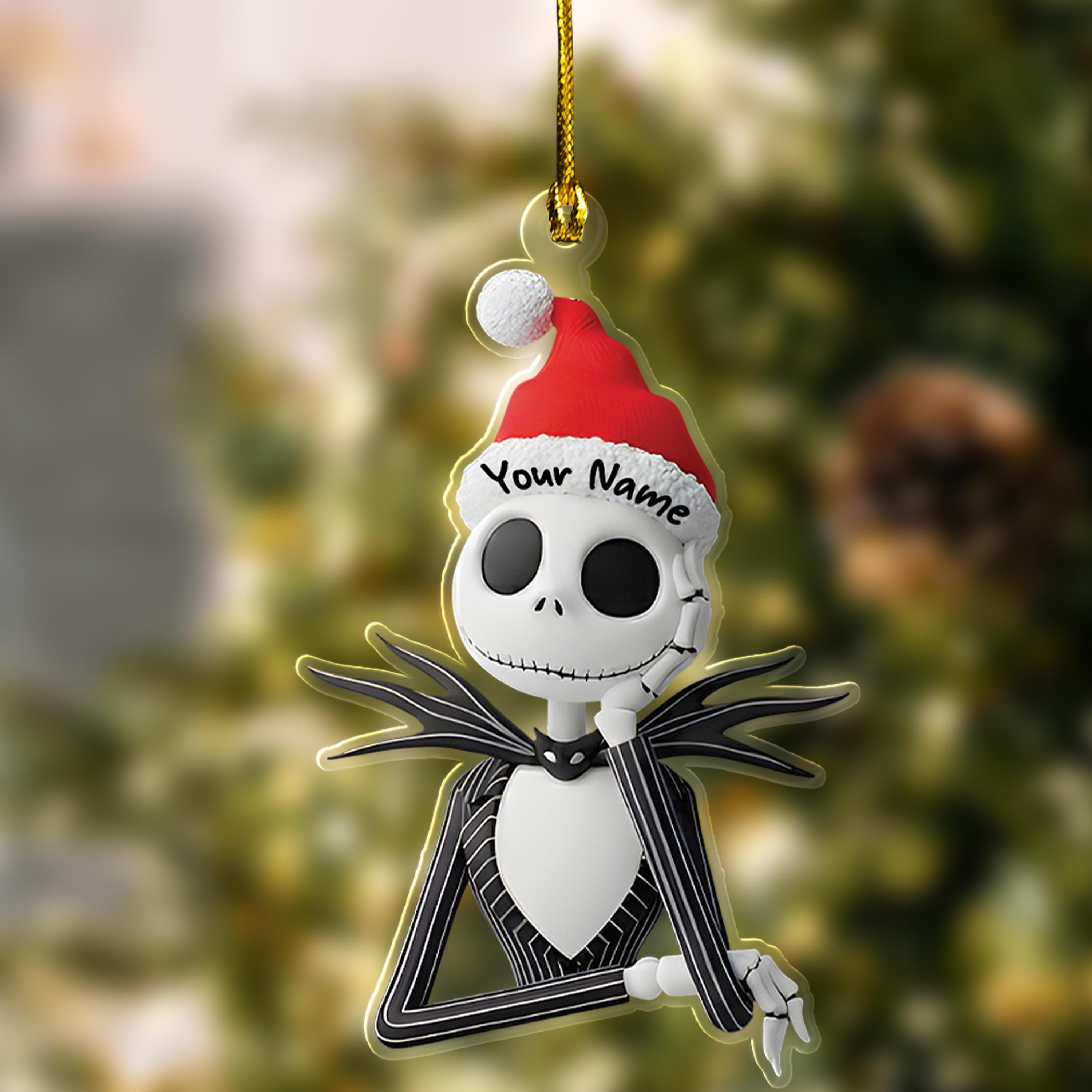 Discover Custom Jack Skellington Christmas Acrylic Ornament, Nightmare Before Christmas Ornament, Jack And Zero Decor, Disney Characters Ornament