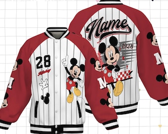 Custom Mickey Mouse Baseball Jacket, Disney Mickey Jacket For Kid Youth Adult, Mickey Shirt, Disneyland Shirt, Disney World Gift For Fans