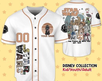 Custom Jersey Star War Baseball Jersey, Birthday Baseball Outfit, Choose Style, Gift for Star Wars Fans,  land Jersey