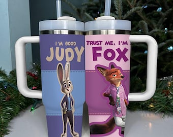 Personalized Zootopia 2 Glow In The Dark 40 oz Cup, Custom Laser Engraved Tumbler with Name or Logo, Christmas Gift for Him Her