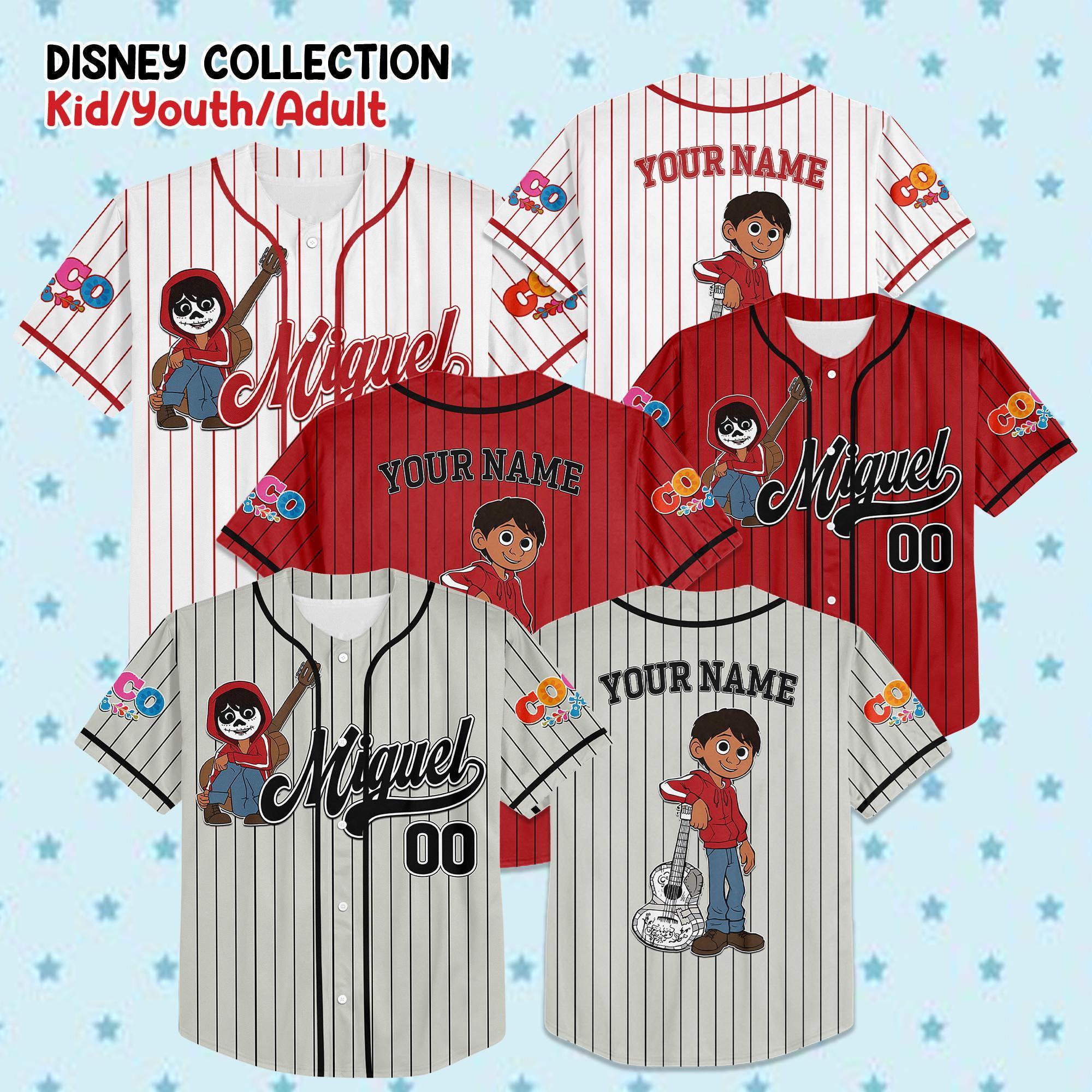 Discover Custom Disney Coco Miguel Style Baseball Jersey, Superhero Kids Jersey, Personalized Baseball Jersey, Superhero Baseball Jersey Group Shirt
