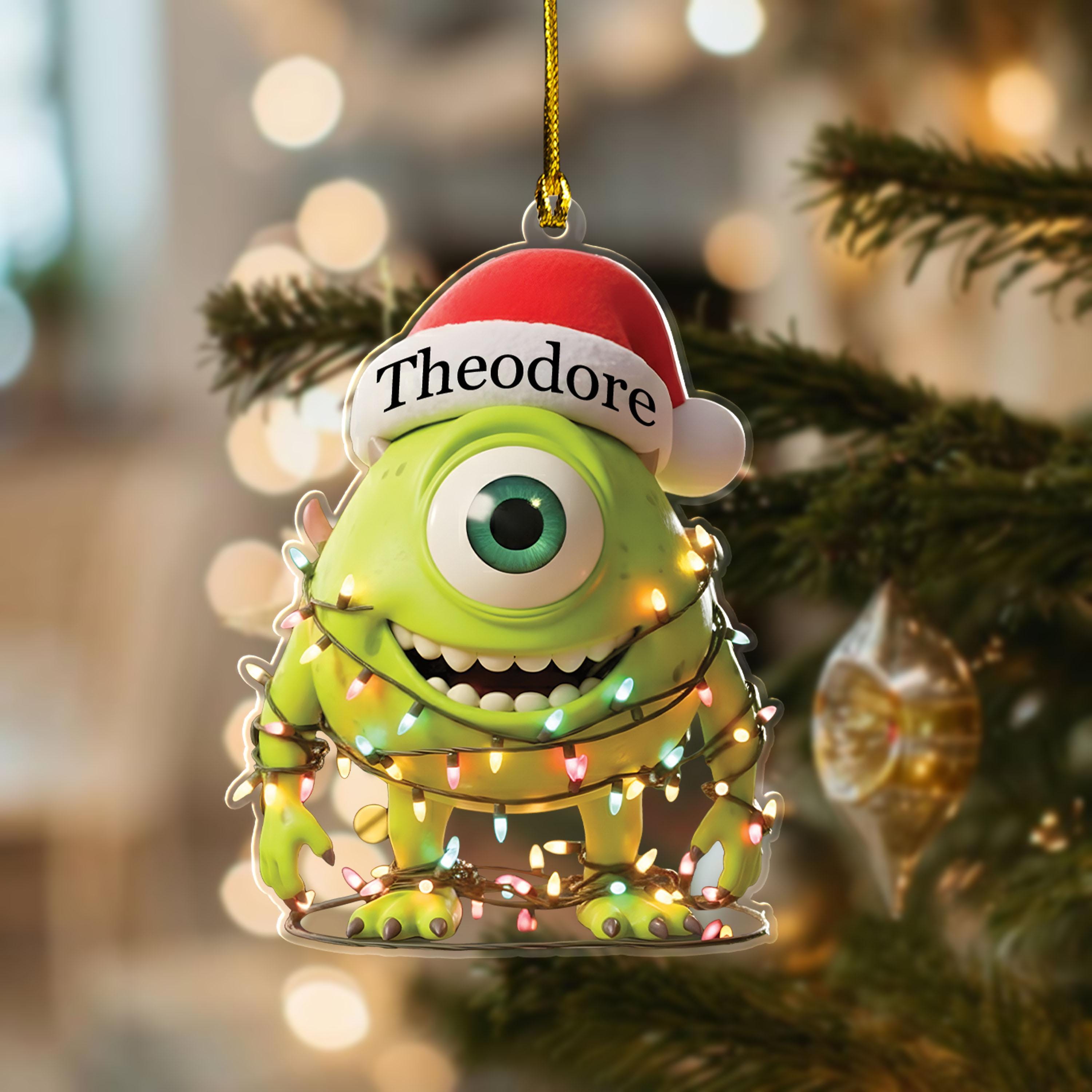 Discover Personalized Disney Mike Wazowski Ornament, Monster Inc Christmas Ornament, Disney Christmas Tree Decor Gift For Kid
