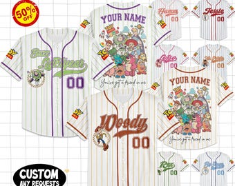 Personalized   Toy Story Woody Buzz Lightyear Baseball Jersey Team, Personalized Collection Jersey,   Jersey, Gift for Kids
