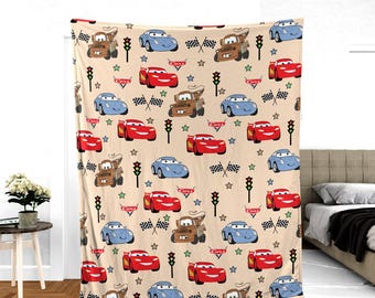 cars character blanket, Lightning McQueen Tow Mater Blanket,   cars blanket, Birthday Boy Girl gift blanket