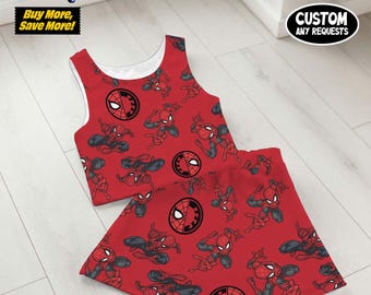 Spiderman Activewear Spidey Outfit,   Birthday Girl Galaxy Summer Vacation Skirt Gear