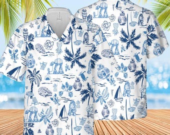Tropical Star Wars Hawaiian Shirt, Epic Star Wars Button Up Shirt, Fun Galactic Gifts, Unique Star Wars Jedi Hawaii Shirt, Summer Beach
