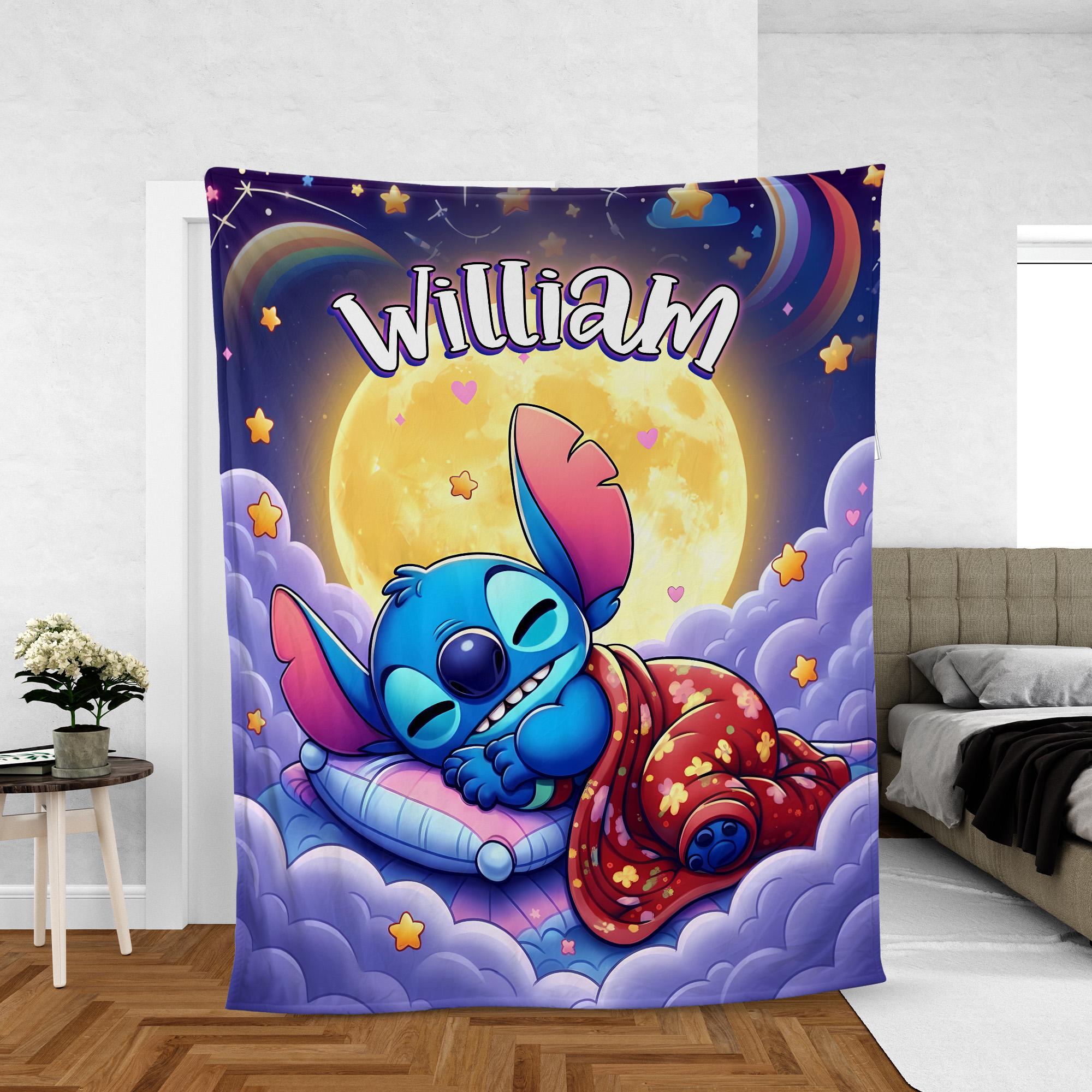 Discover Personalized Stitch Blanket Lilo Stitch Blanket, Stitch Birthday Gifts Angel Stitch Christmas Gifts