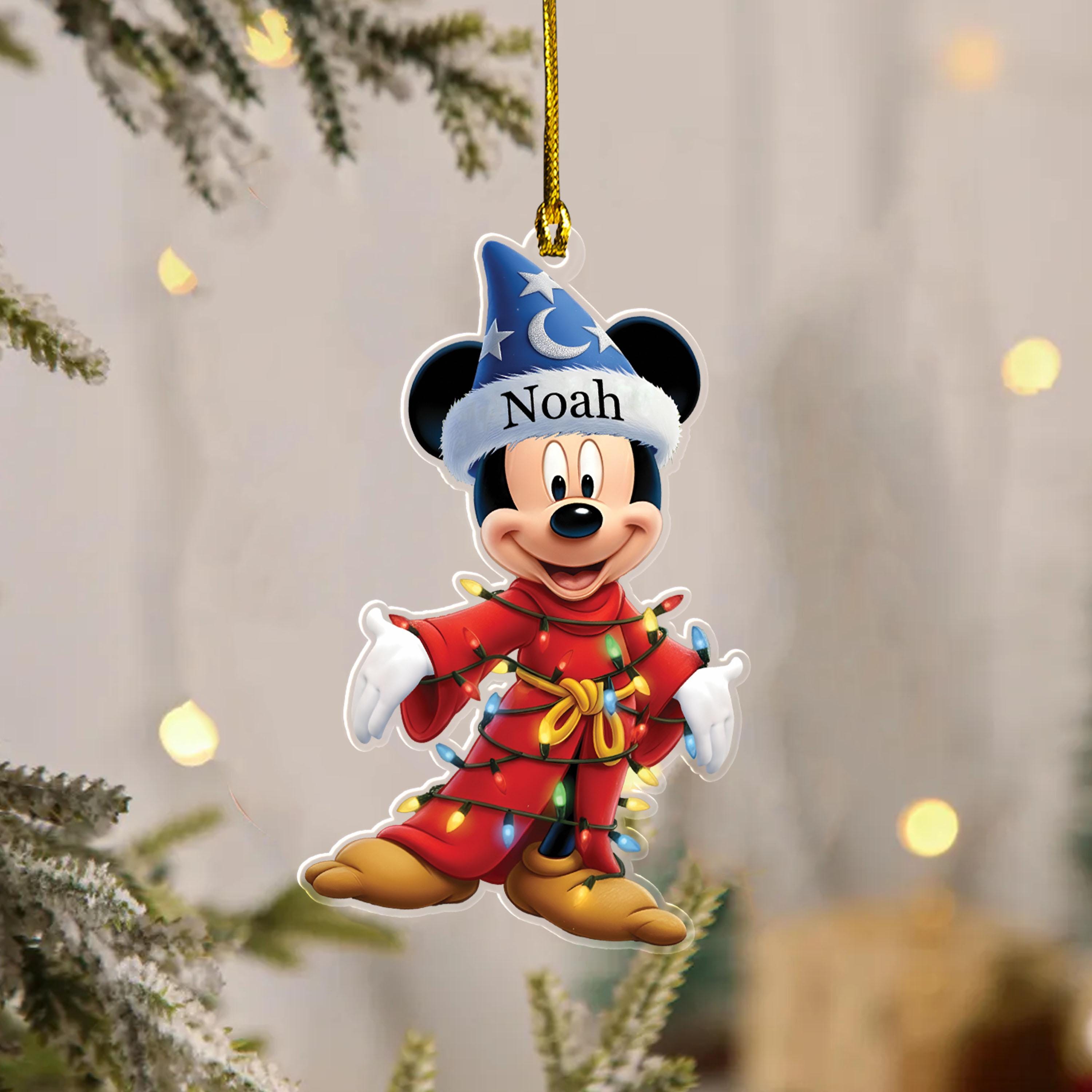 Discover Personalized Christmas 2D Flat Ornament, Disney Mickey Fantasia Ornament, Disneyworld Gifts