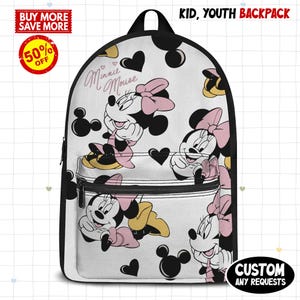 Sac à dos Disney Minnie Mouse, cartable Minnie, anniversaire fille sac à dos pour enfants, cadeau d'anniversaire, sac de voyage amusant