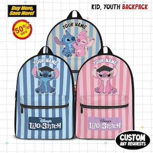 Sac à dos à coutures personnalisées et sac à dos Ange, Cartable pour enfants, Sac à dos avec nom personnalisé, Mignon sac à dos pour enfants, Cadeau d'anniversaire, Sac de voyage amusant