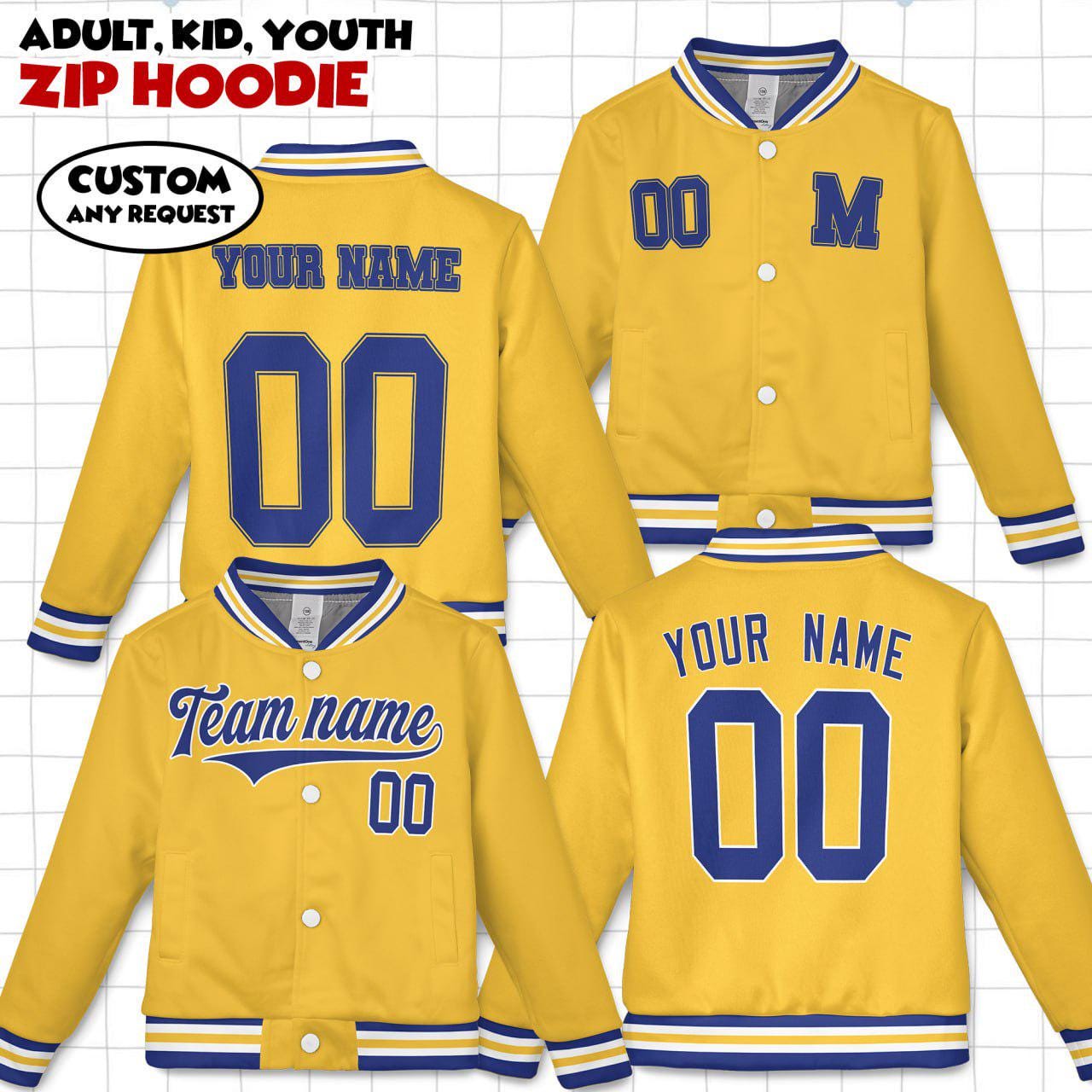 Discover Custom Yellow Baseball Jacket, Custom Summer 2025 Jacket, Wedding Jerseys
