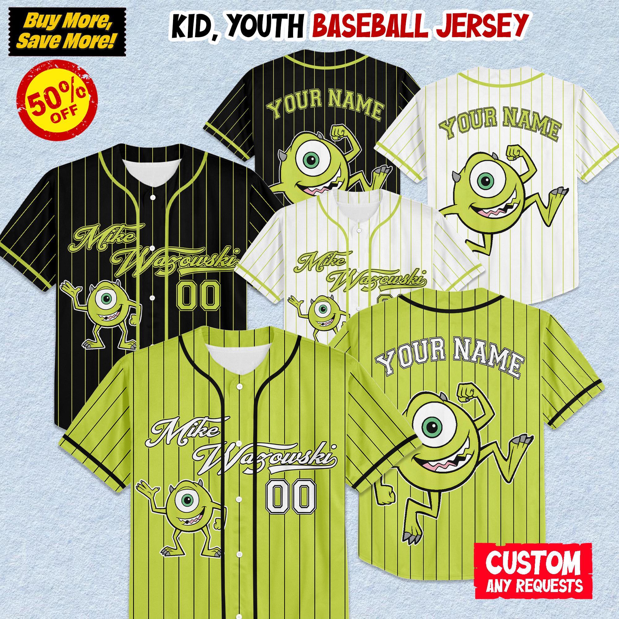 Custom Monster Inc Mike Wazowski Purple Simple Baseball 