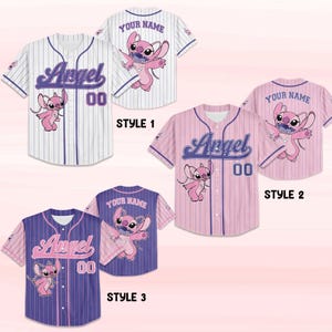 Custom Lilo and Stitch Stitch Baseball Jersey, Gift for Kids, Birthday Gift, Gift For Baseball Fans image 2