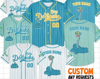 Personalize Disney Zootopia Gary De'Snake Baseball Jersey, Custom Disney Couple, Baseball Family Team Jersey, Disneyland Cute Birthday Gift