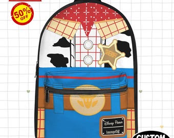 Woody Toy Story Pixar Backpack, Woody Kids School Bag, Custom Name Backpack, Cute Kids Backpack, Birthday Gift, Fun Travel Bag