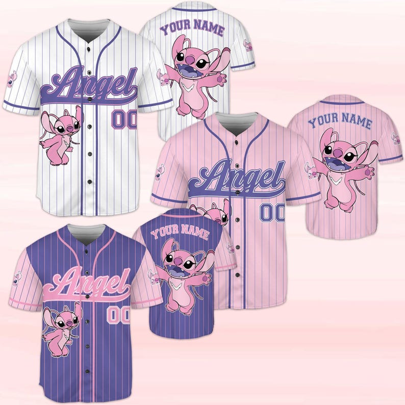 Custom Lilo and Stitch Stitch Baseball Jersey, Gift for Kids, Birthday Gift, Gift For Baseball Fans image 5