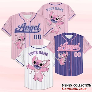 Custom Disney Lilo and Stitch Stitch Baseball Jersey, Gift for Kids, Disney Birthday Gift, Gift For Baseball Fans