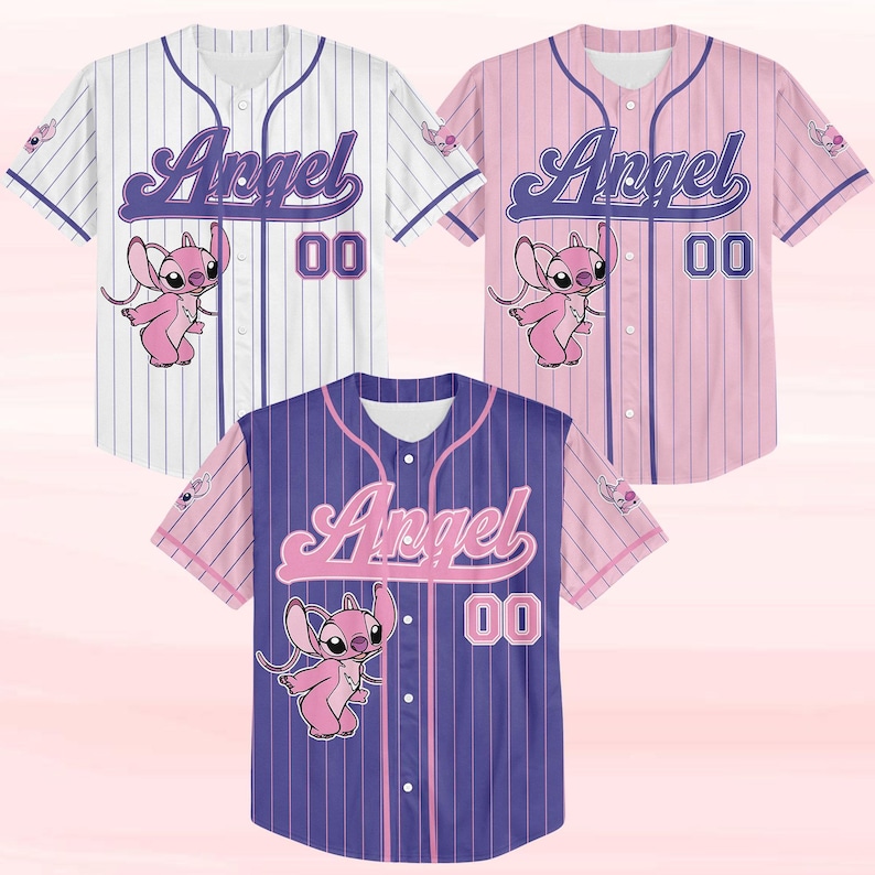 Custom Lilo and Stitch Stitch Baseball Jersey, Gift for Kids, Birthday Gift, Gift For Baseball Fans image 3