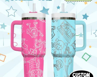 Personalized Disney Monster Inc. Tumbler 40OZ Cup, Custom Laser Engraved Tumbler with Name & Logo, Christmas Gift for Him or Her