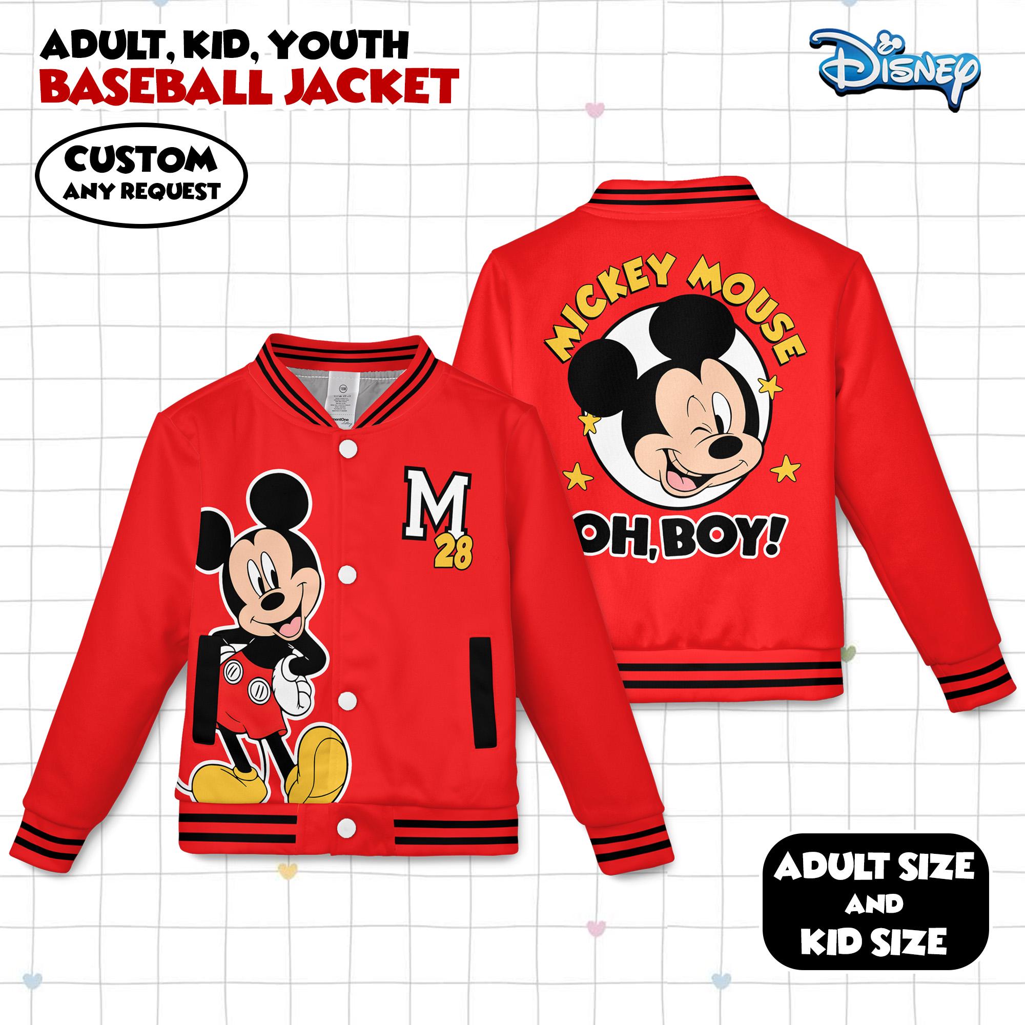 Discover Custom Disney Mickey Mouse Baseball Jacket, Disney Mickey Mouse Varsity