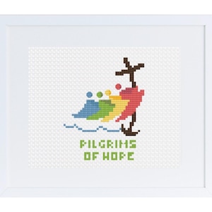 Jubilee 2025 Pilgrims of Hope Catholic Christian Cross Stitch Pattern