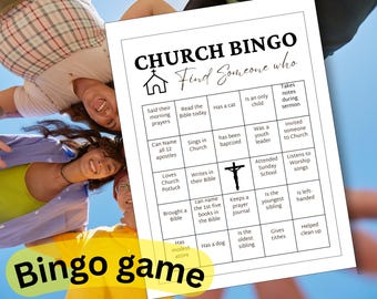 Bible Church Service Bingo Game for Youth Groups Community Party Games Fellowship Community