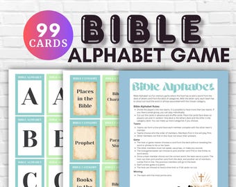 Bible Alphabet Game for Youth Groups Bible games for Church Bible Stories Game for Groups Party Fellowship Church Community