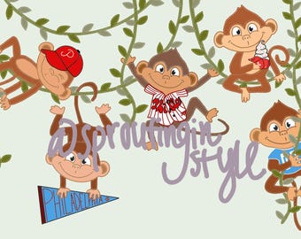 Phillies Silly Monkeys Print
