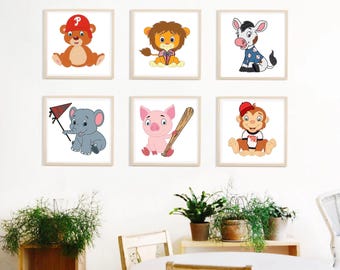 Phillies Animal Themed Digital Prints (5 pieces)