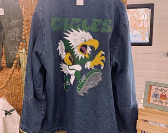 Oversized Hand-Painted Retro Eagles Jacket