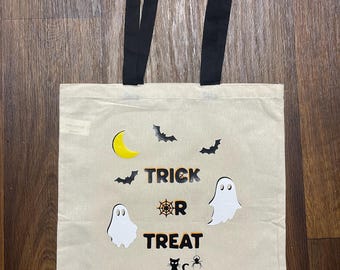 Canvas Halloween Candy Bag, Trick or Treat