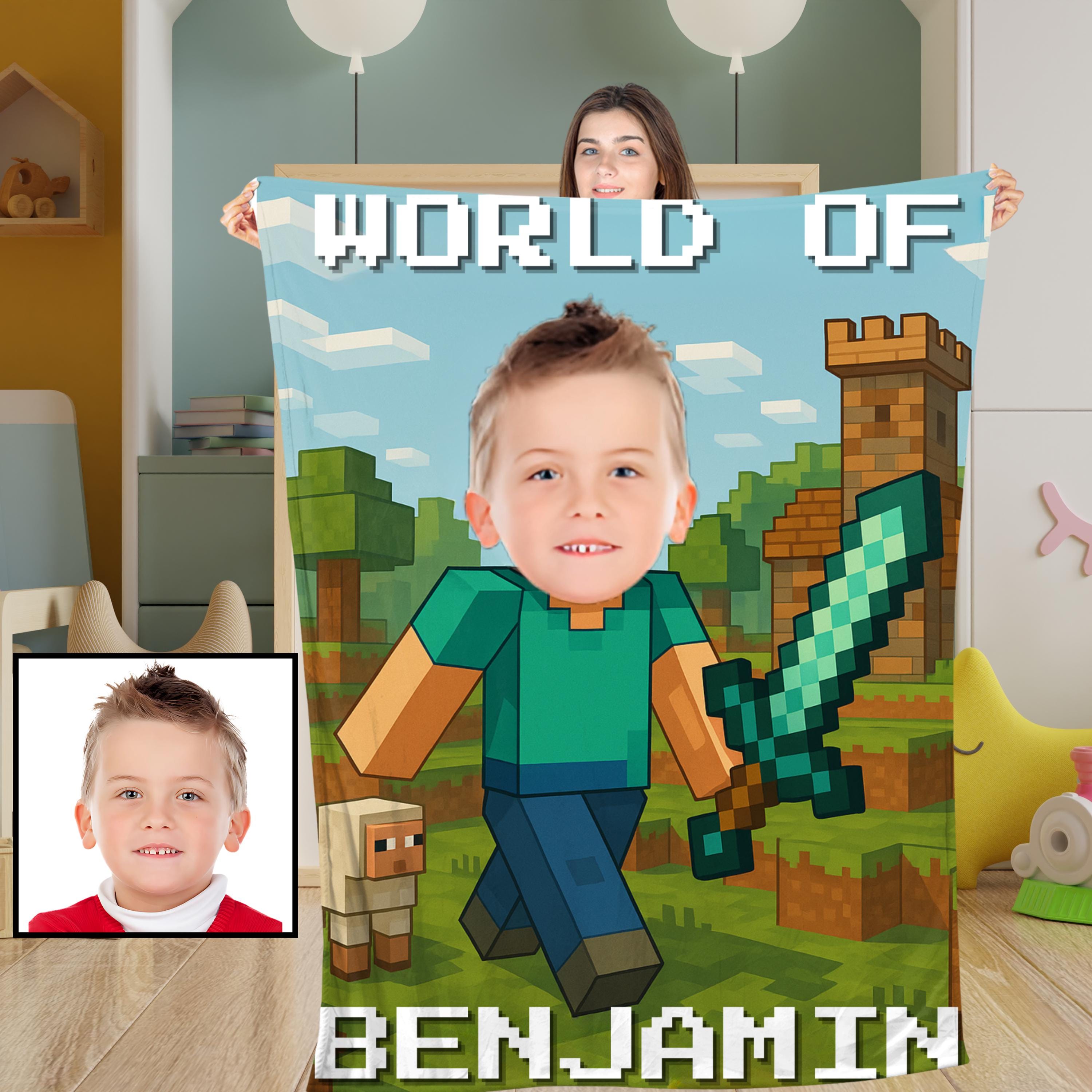 Discover Personalized Gaming Blanket, Custom Face & Name Gamer Blanket