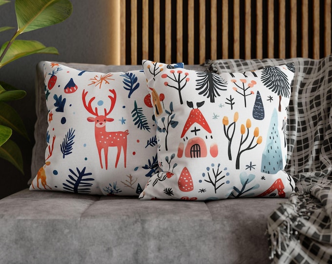 Photo inspiration: Winter Wood Scandinavian Throw Pillows Reference: Scandinavian Christmas Pillow Case Scandinavian Decor Christmas Throw